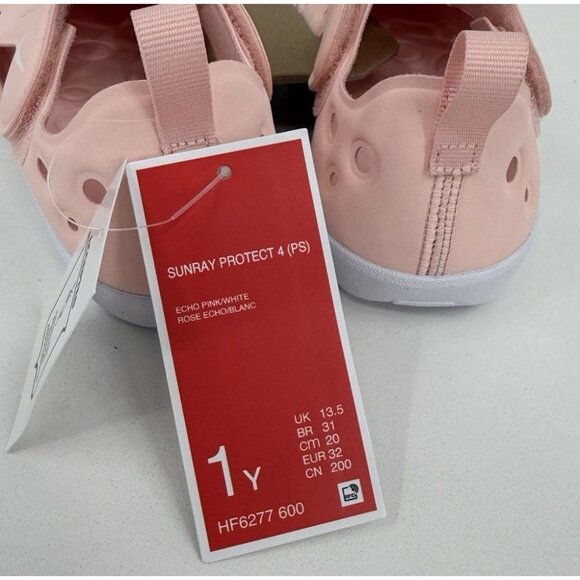 Nike Sunray Protect Water Shoes Sandals Size 1Y Kid Girl’s Pink/White Closed Toe - Picture 4 of 6